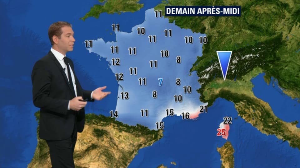 Les températures samedi après-midi Les températures samedi après-midi
