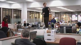 Domhnall Gleeson dans "The Paper", suite de "The Office", en septembre 2025 sur Peacock.