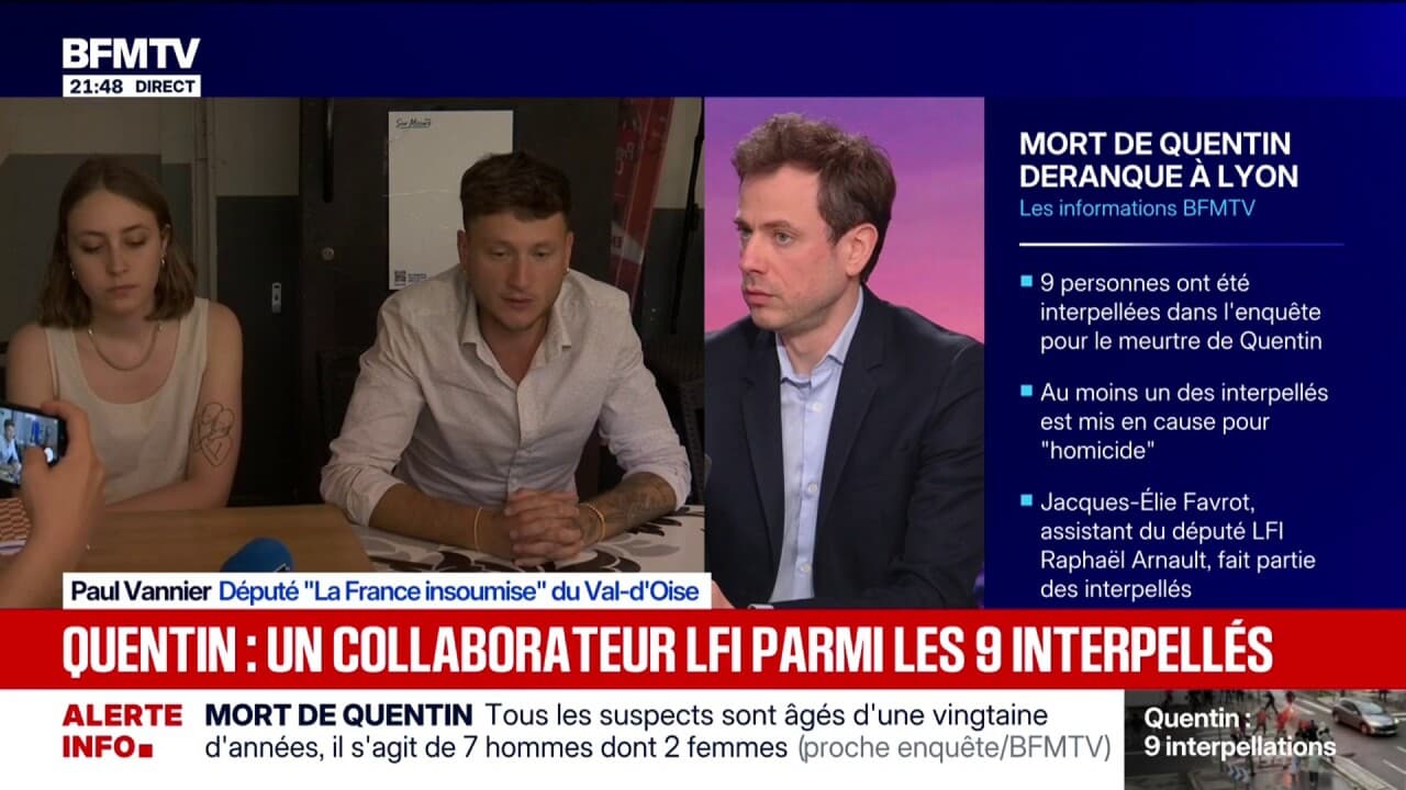 "La France insoumise n'a aucune responsabilité dans la mort de Quentin Deranque", réitère Paul Vannier, député (LFI) Kép
