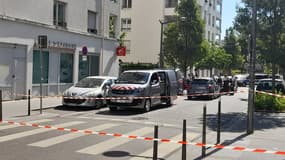 La police sur les lieux de la fusillade ce mercredi à Lyon.