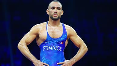 Ibrahim Ghanem, lors des Championnats du monde de lutte à Zagreb, le 20 septembre 2025