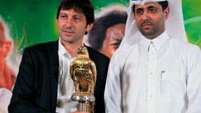 Leonardo en compagnie de Nasser Al-Khelaïfi