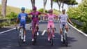 Giulio Pellizzari, Jonathan Milan, Tadej Pogacar et Antonio Tiberi lors de la dernière étape du Giro 2024