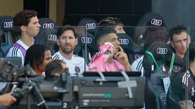 Lionel Messi sur le banc lors du match Miami-Charlotte (1-0), le 9 mars 2025