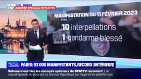 Manifestation du 11 février à Paris: 10 personnes interpellées et 1 gendarme blessé