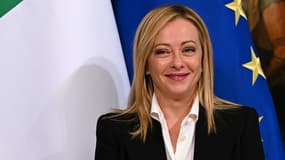 La nouvelle Première ministre italienne Giorgia Meloni lors de sa prise de fonction, le 23 octobre 2022 à Rome