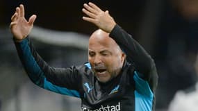 L'entraîneur argentin de Marseille Jorge Sampaoli lors du match à Angers, le 22 septembre 2021