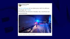 2500 automobilistes sont restés bloqués toute la nuit sur l'autoroute A40 à cause d'importantes chutes de neige. 