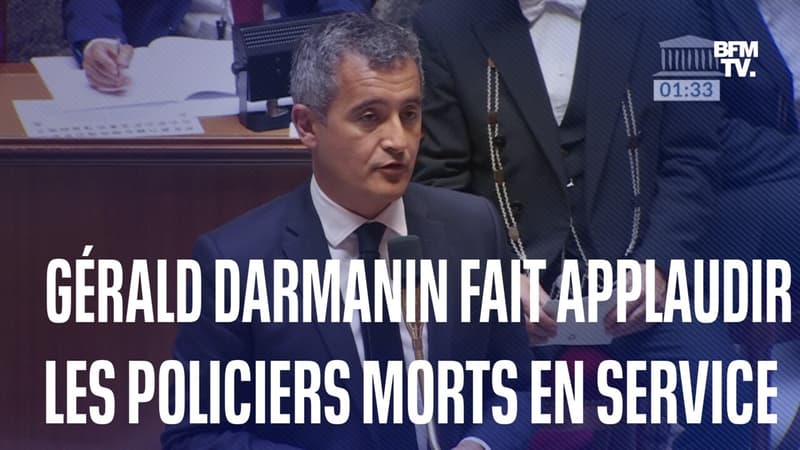 Assemblée nationale: Gérald Darmanin fait applaudir les policiers morts en service