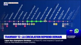 Tramway T2: la circulation reprend samedi