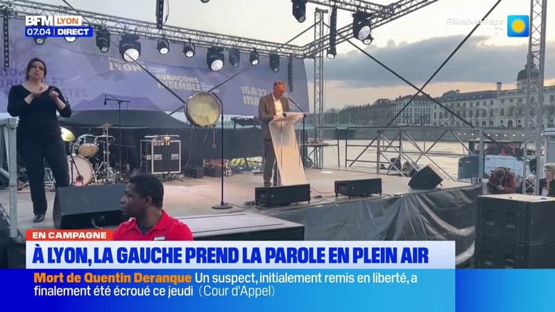 Elections : La gauche prend la parole en plein air à Lyon pour son dernier meeting