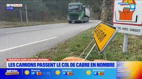 Travaux sur la RD94: les camions passent le col de Cabre en nombre