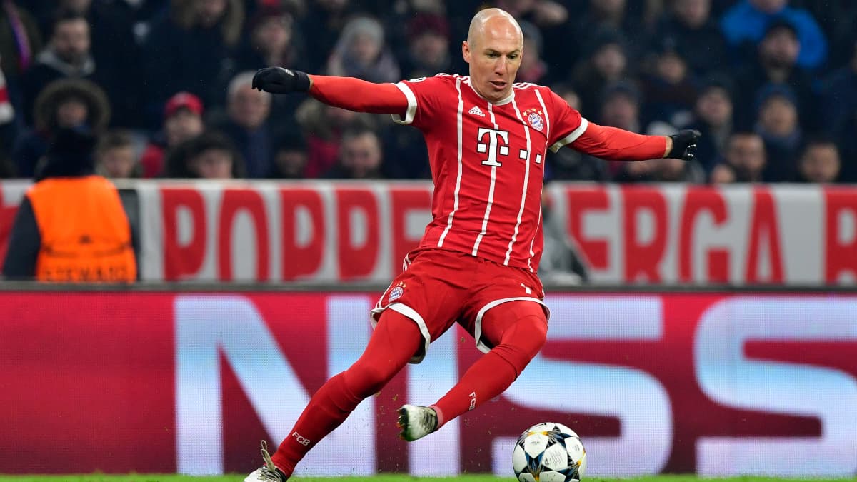 Arjen Robben qui repique au centre balle au pied, l'enchaînement signature du Néerlandais, avec le Bayern Munich en février 2018