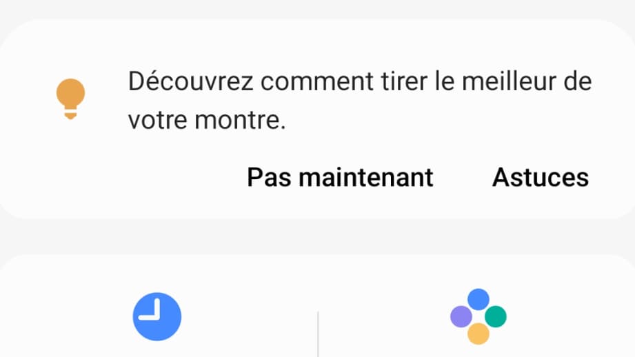 Des menus de paramètres dans l’application Galaxy Wearable. Des menus de paramètres dans l’application Galaxy Wearable.
