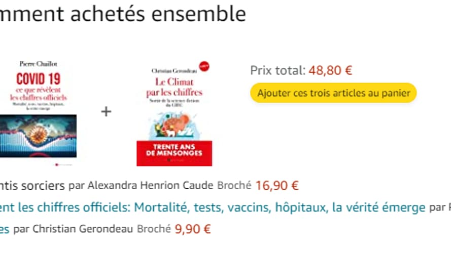 Les lors de livres complotistes proposés par Amazon