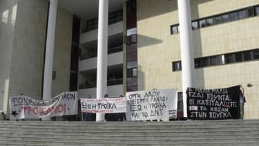 Manifestants contre l'austérité à Chypre