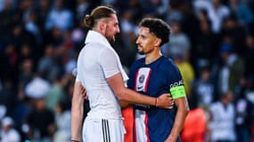 Adrien Rabiot et Marquinhos lors du match PSG-Juventus (2-1, Ligue des champions), le 6 septembre 2022