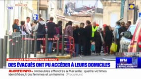 Immeubles effondrés à Marseille: des habitants évacués ont pu accéder à leurs domiciles