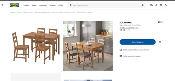 Table et chaises Ikea.