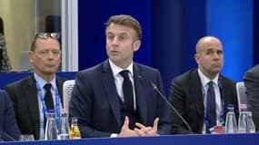 Emmanuel Macron à l'ouverture du sommet de la Communuté politique européenne à Budapest en Hongrie le 7 novembre 2024. 