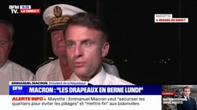 "C'est une marque de respect et de considération", assure Emmanuel Macron à propos du prolongement de son déplacement à Mayotte