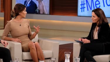 Verona Pooth et Anne Will, dans le talkshow Anne Will, sur la chaîne ARD, dimanche 12 novembre.