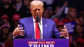 Le candidat républicain à l'élection présidentielle américaine, Donald Trump, le dimanche 27 octobre 2024 au Madison Square Garden