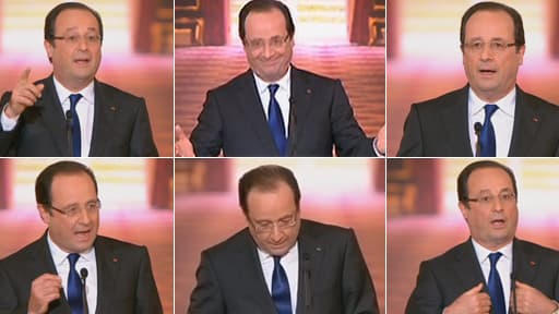 François Hollande lors de sa conférence de presse du 16 mai 2013, à l'Elysée à Paris