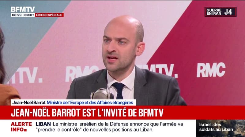 Guerre au Moyen-Orient: "Nous nous tenons prêts" à intervenir, déclare Jean-Noël Barrot, ministre des Affaires étrangères