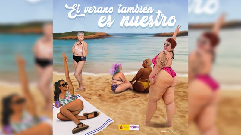 Vergetures, mastectomie, poils: le gouvernement espagnol prône la diversité des corps féminins à la plage