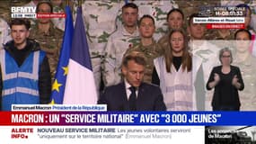 Service militaire: "Nos jeunes serviront sur le territoire national et uniquement sur le territoire national", assure Emmanuel Macron