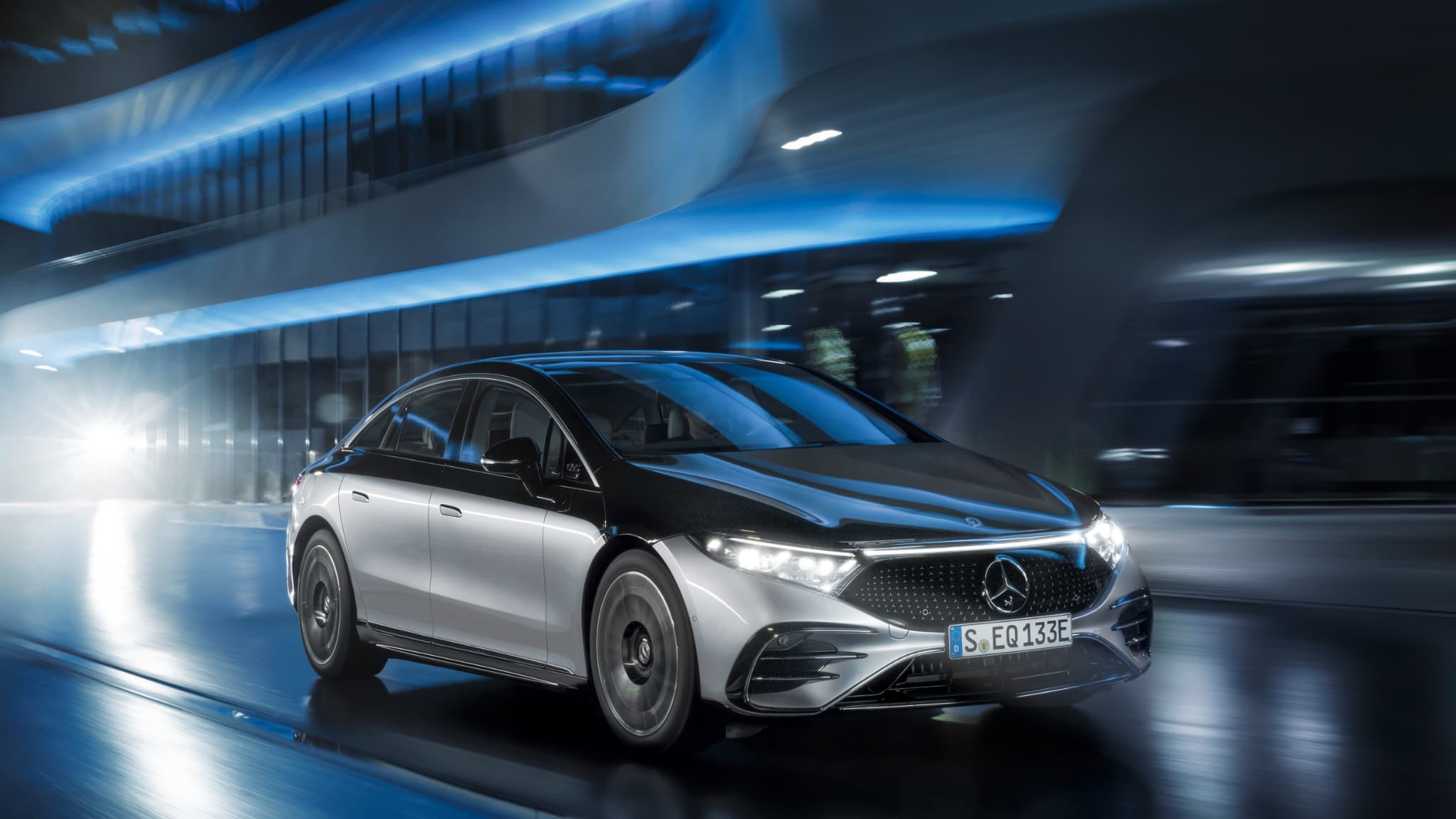 La nouvelle berline électrique reprend la silhouette du concept Vision EQS dévoilé en 2019 La nouvelle berline électrique reprend la silhouette du concept Vision EQS dévoilé en 2019