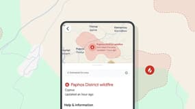 Avec l'outil de Google, il est possible de vérifier l'étendue d'un feu de forêt en temps réel.