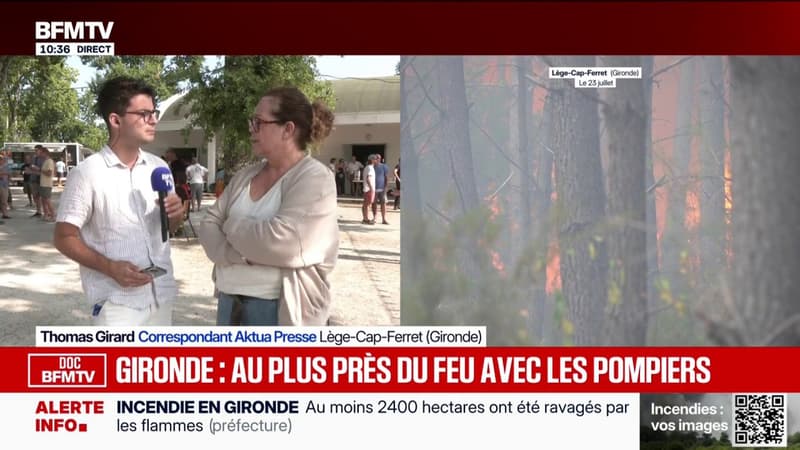 Incendie en Gironde: "Il y a énormément de solidarité", témoigne Dorothée, évacuée de son domicile du Porge