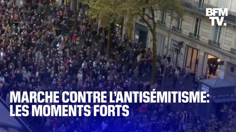 Banderole, Marseillaise, mobilisation: les moments forts de la marche contre l'antisémitisme