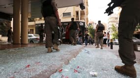 Dans le centre de Beyrouth samedi. Les forces de sécurité libanaises ont renforcé samedi les contrôles routiers et le gouvernement s'est réuni en urgence au lendemain de l'attentat à la voiture piégée qui a coûté la vie à un haut responsable du renseignem