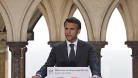 Emmanuel Macron au Mont Saint-Michel le 5 juin 2023