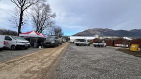 Le site où est préparé la fan zone du Rallye Monte-Carlo à Gap, le 20 janvier 2025.