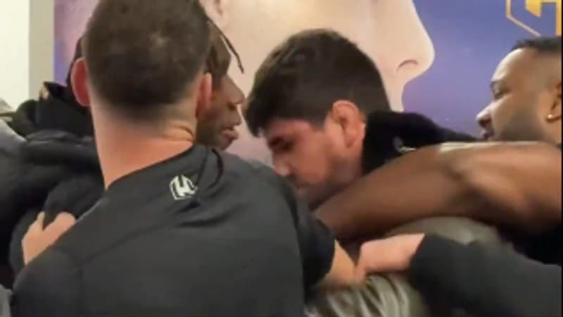 MMA: début de bagarre entre Tandia et Chaumont lors d'un face-à-face bouillant à l'Hexagone MMA