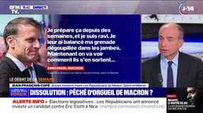 "Ce qu'il a fait, c'est impardonnable": Jean-François Copé réagit aux propos d'Emmanuel Macron rapportés par Le Monde sur sa préparation de la dissolution de l'Assemblée nationale
