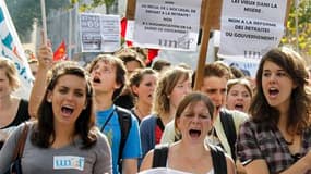 Jeunes manifestants à Lyon lors de la journée de mobilisation contre la réforme des retaites le 23 septembre dernier. Pour les organisations lycéennes, le trouble dont fait preuve le gouvernement face à la mobilisation des jeunes contre ce texte est la pr