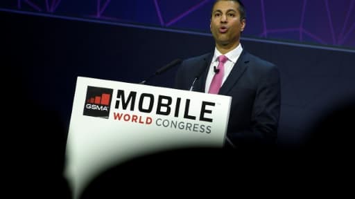 Ajit Pai, président de la FCC, le 28 février 2017, à Barcelone