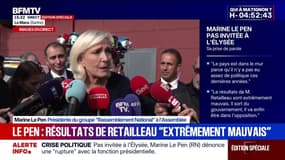 Départ de Bruno Retailleau: "Il n'a pas été bon dans les missions qui lui ont été confiées, il a été terriblement décevant", affirme Marine Le Pen (RN)
