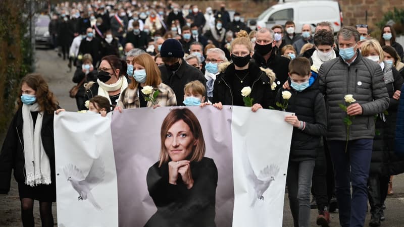 Marche blanche en hommage à Estelle Luce le 6 février 2021 à Orschwihr, dans le Haut-Rhin
