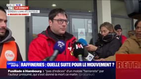  Fabien Privé Saint-Lanne, délégué CGT de la raffinerie de Donges annonce la poursuite du mouvement de grève