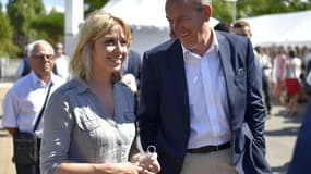 Florence Portelli et Daniel Fasquelle, tous deux candidats à la présidence LR, le 2 septembre lors des journées d'été du parti LR.