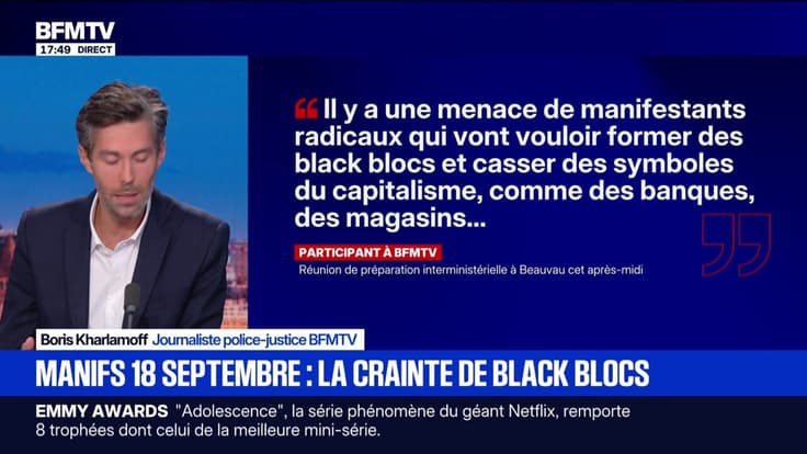 Mouvement du 18 septembre: la formation de black bloc est redoutée par les autorités