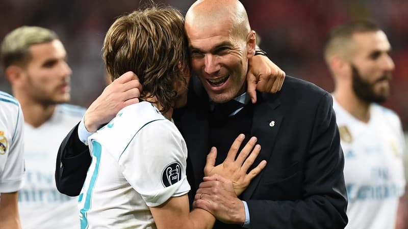 Zinédine Zidane lors de la finale de la Ligue des champions 2018