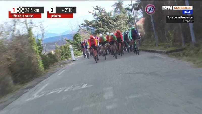 La Montagne de Lure approche mais ça grimpe déjà à 25km de l'arrivée. La grande explication approche