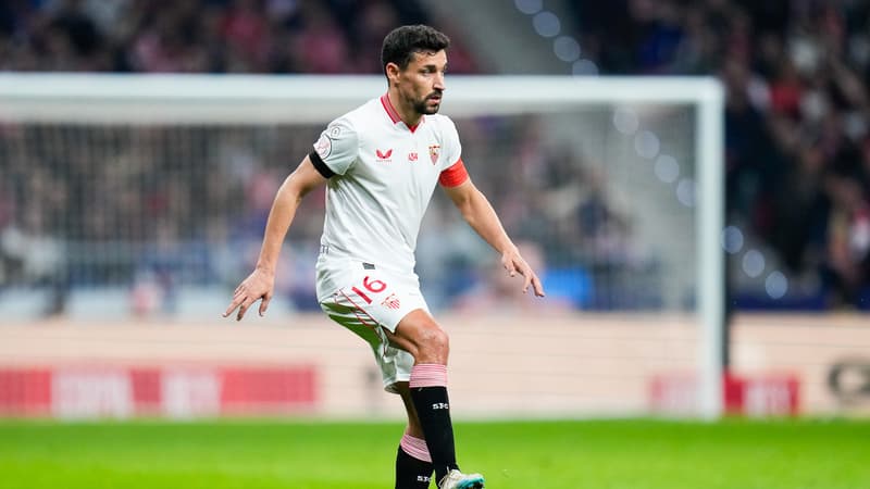 Jesus Navas face à l'Atlético de Madrid, en janvier 2024